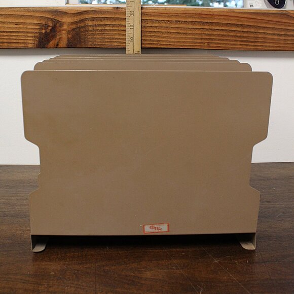 Vintage Metal File Organizer – 5 Slot Industrial Desk Sorter - Picture 2 of 10